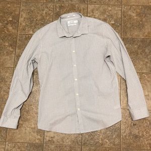 Grey and white checkered shirt